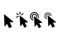 Cursor Icons Showing Different Click Actions on White Background mouse pointer clicking Royalty Free Stock Photo