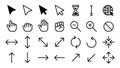 Cursor icons. Web internet scale arrow clicking computer pointer, hand mouse cursors. Static and dynamic click cursor Royalty Free Stock Photo