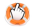 Cursor with life buoy Royalty Free Stock Photo