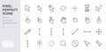 Cursor line icon set. mouse click, hand tap, arrow pointer, type here, scroll, hourglass, finger minimal vector