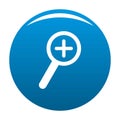 Cursor magnifier plus icon blue vector Royalty Free Stock Photo