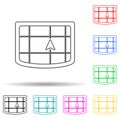 Cursor on the navigator multi color set icon. Simple thin line, outline vector of navigation icons for ui and ux, website or Royalty Free Stock Photo