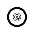 Cursor pointer icon. arrow circles Click, press and touch action. Stock vector illustration isolated on white background Royalty Free Stock Photo