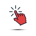 Cursor Pointer Icon Template. Click Finger Pixel Illustration Design Royalty Free Stock Photo