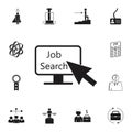 cursor pointer to monitor about job search icon. Detailed set of HR & Heat hunting icons. Premium quality graphic design sign. One Royalty Free Stock Photo