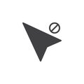 Cursor prohibited vector icon