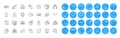 Cursor, Sales diagram and E-mail line icons pack. For web app. Color icon buttons. Vector Royalty Free Stock Photo
