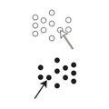Cursor selection icon. Dotted and solid circles. Arrow pointer graphic. Vector user interface. Royalty Free Stock Photo