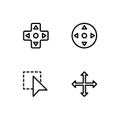 Cursor and selection set outline icon EPS 10  format Royalty Free Stock Photo