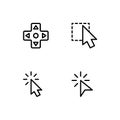 Cursor and selection set outline icon EPS 10  format Royalty Free Stock Photo