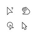 Cursor and selection set outline icon EPS 10 vector format Royalty Free Stock Photo