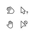 Cursor and selection set outline icon EPS 10 vector format. Royalty Free Stock Photo
