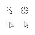 Cursor and selection set outline icon EPS 10 vector format Royalty Free Stock Photo