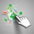 Cursor shows eco Earth Royalty Free Stock Photo