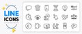Cursor, Strategy and Speech bubble line icons. For web app. Vector Royalty Free Stock Photo