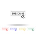 Cursor subscribe multi color icon. Simple thin line, outline vector of online and web icons for ui and ux, website or mobile Royalty Free Stock Photo