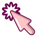 Cursor technology icon, cartoon style