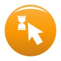 Cursor wait icon vector orange