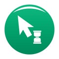 Cursor wait web icon vector green