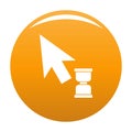 Cursor wait web icon vector orange