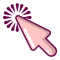 Cursor website icon, cartoon style