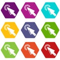 Cursor website icons set 9 vector