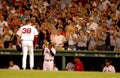 Curt Schilling walking off the mound