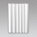 Curtain blinds, white drapes window shades, 3D Royalty Free Stock Photo