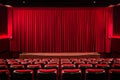 Curtains and seats in cinema Royalty Free Stock Photo