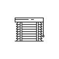 curtain, drape, window, office line illustration icon on white background