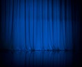 Curtain or drapes blue theater background Royalty Free Stock Photo