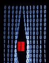 Binary Code Curtain Revealing a Digital Secret Royalty Free Stock Photo