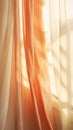 Curtain hanging in front of window