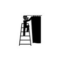 curtain, hanging worker icon. Element of construction worker for mobile concept and web apps. Detailed curtain, hanging icon can b