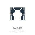 Curtain icon vector. Trendy flat curtain icon from furniture collection isolated on white background. Vector illustration can be Royalty Free Stock Photo