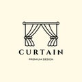 curtain line art icon logo minimalist vector illustration design Royalty Free Stock Photo