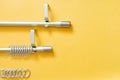 curtain rod for hanging curtains: a fully equipped set with brackets, screws, plastic inserts and rings with hooks for