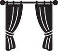 Curtain silhouette decoration vector design for room, stage, and window accessory Royalty Free Stock Photo