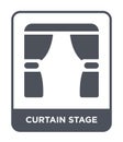 curtain stage icon in trendy design style. curtain stage icon isolated on white background. curtain stage vector icon simple and Royalty Free Stock Photo