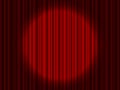 Curtain on stage. Red background with spotlight in theater or cinema. Red closed velvet curtain for circus, theatre, scene, club. Royalty Free Stock Photo