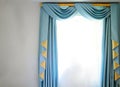 Curtain swags and tails stock photo Royalty Free Stock Photo