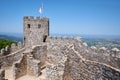 The curtain walls and solid tower of the Castle of the Moors. S Royalty Free Stock Photo