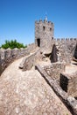 The curtain walls and solid tower of the Castle of the Moors. Sintra. Portugal Royalty Free Stock Photo