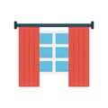 Curtains flat vector ic on
