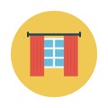 Curtains flat vector icon