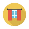 Curtains flat vector icon