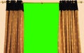 Curtains with Green Screen for keying, backdrop design.