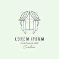 curtains line art logo design minimalist illustration icon