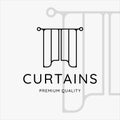 curtains logo line art minimalist simple vector illustration template icon graphic design