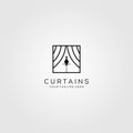 Curtains logo line art art show vector illustration design Royalty Free Stock Photo